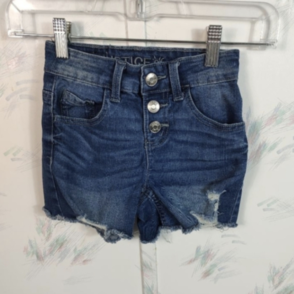 Justice Girls Button Fly Jean Shorts 7